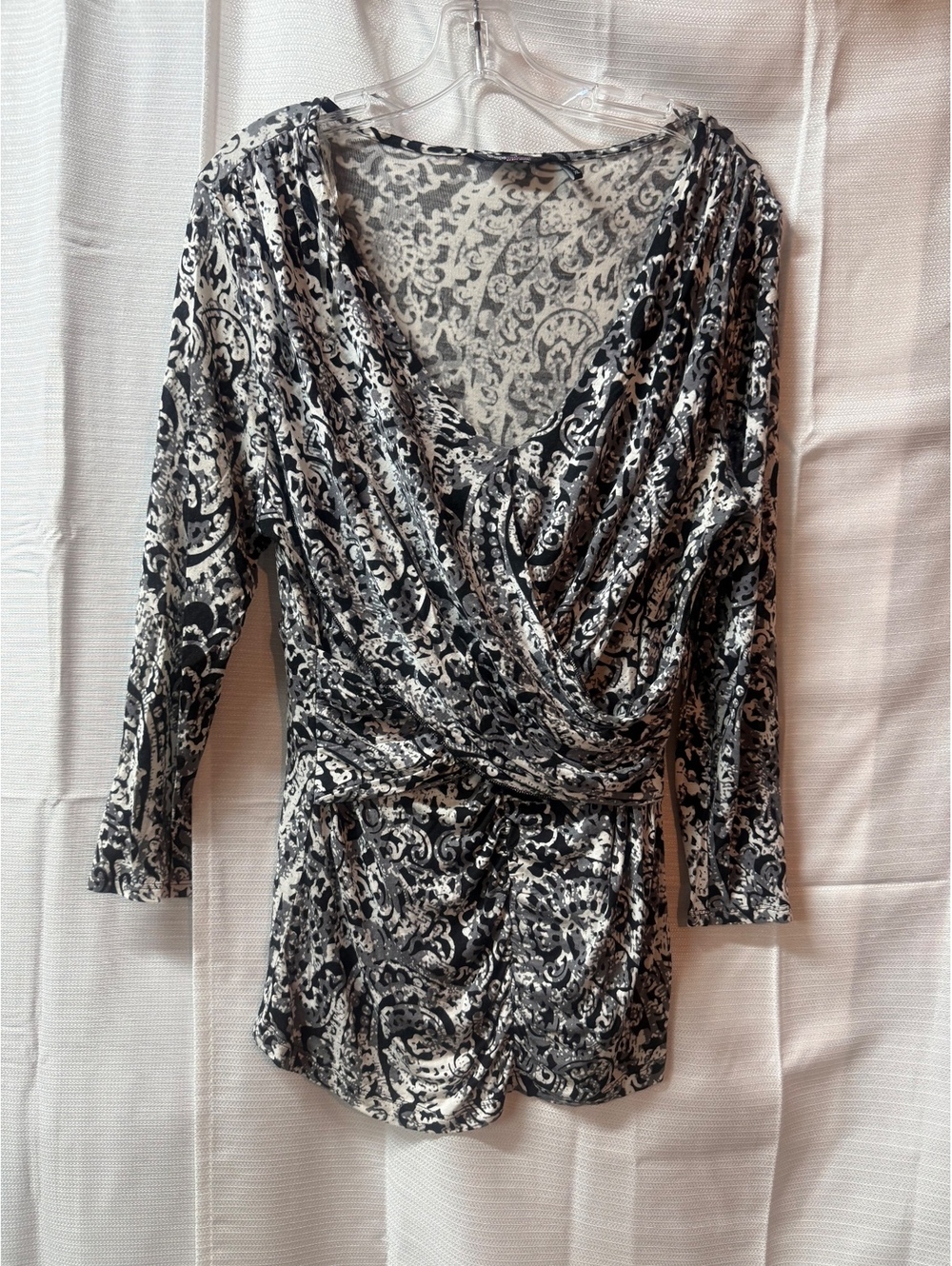 Shapesational Grand Bazaar Patterned Wrap Top with Belt XL